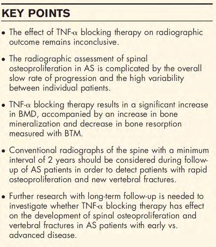 Effects on bone related outcome of TNF-alfa blocking