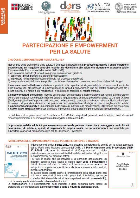 La scala per misurare l empowerment l delle comunità (coomunità