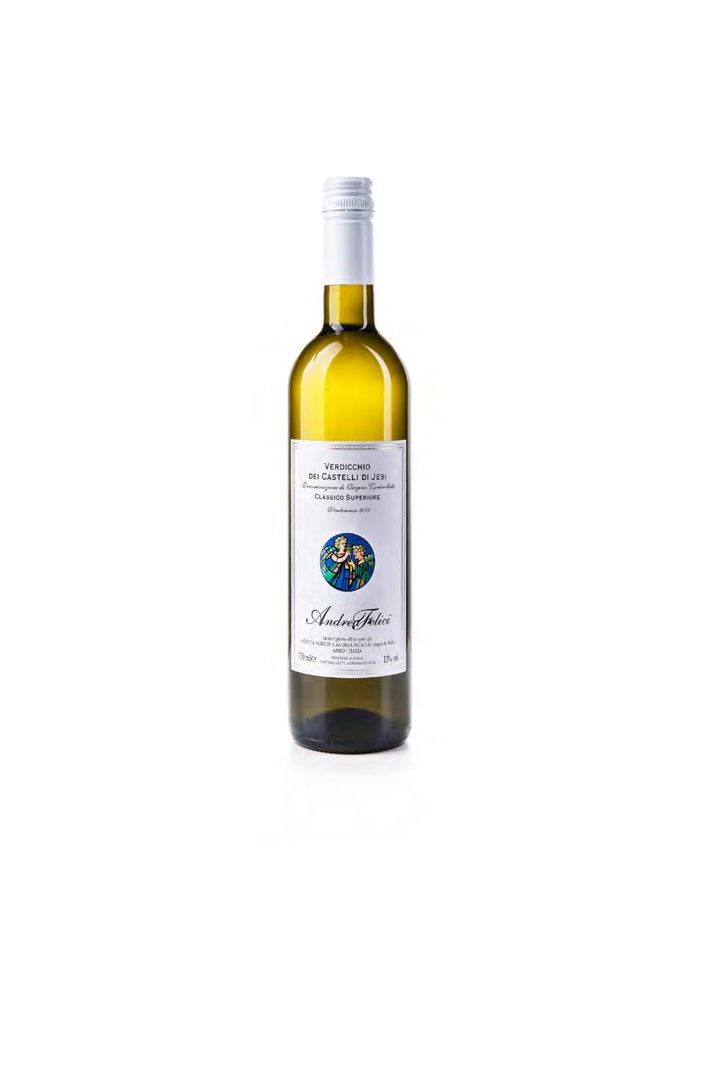 Classico superiore Andrea Felici - Verdicchio dei Castelli di Jesi Un Cuvée di vigne giovani e vigne più vecchie.