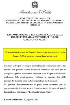 farmaci antineoplastici Raccomandazione 1 gestione del potassio cloruro