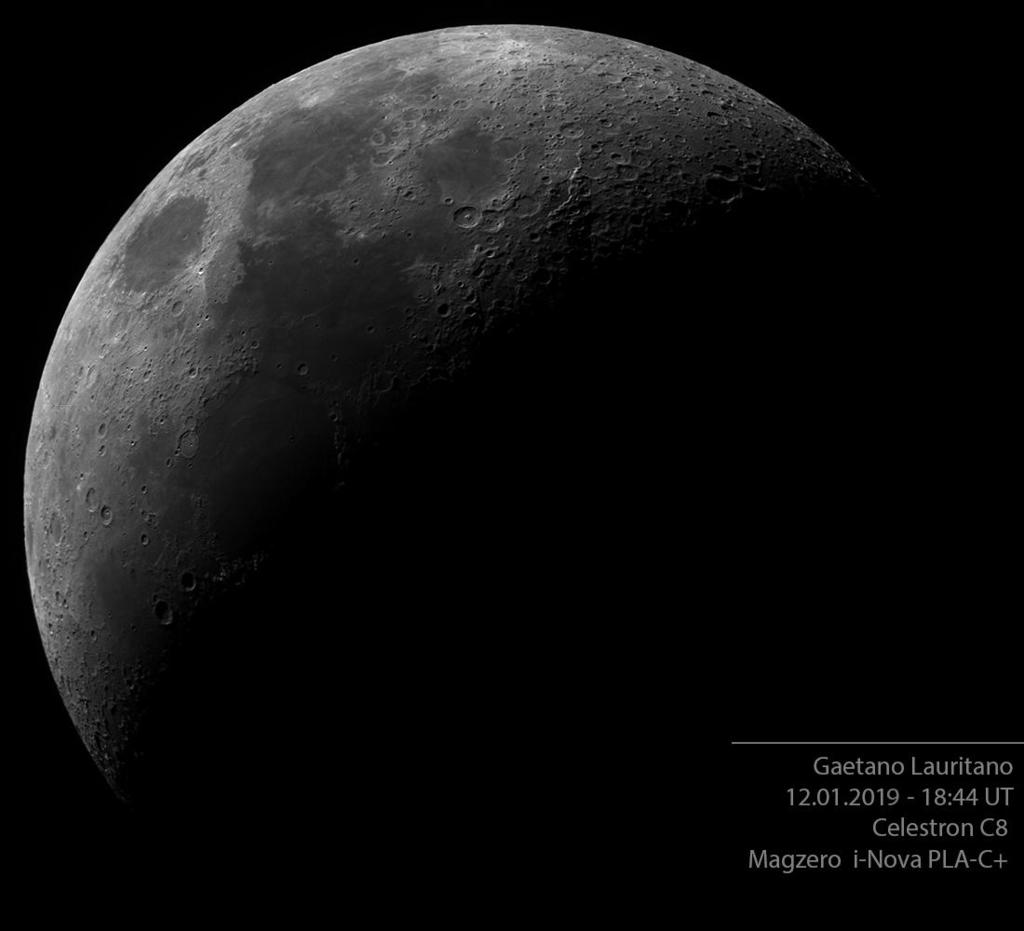 Le foto della Sezione di Ricerca Luna - UAI Luna di 6 giorni 12-01-2019 Alle