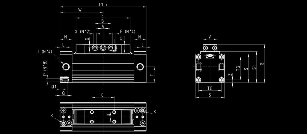 > Cilindri Serie 52 CATALOGO > Release 8.7 Cilindri Serie 52 con carrello corto (Mod. 52M2C) Il cilindro dispone di due alimentazioni I per entrambe le testate.