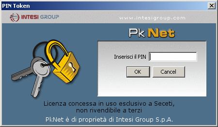 7/8 L utente, dopo aver controllato il contenuto della maschera, agendo sul bottone FIRMA ottera la maschera, visibile in Figura 2, per l inserimento del PIN visibile Figura 2 L utente digita il PIN