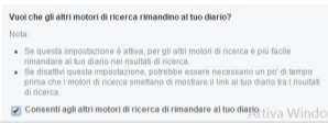 reindirizzano al tuo profilo: ti permette di nascondere il tuo profilo ai motori di ricerca, per evitarne l indicizzazione.