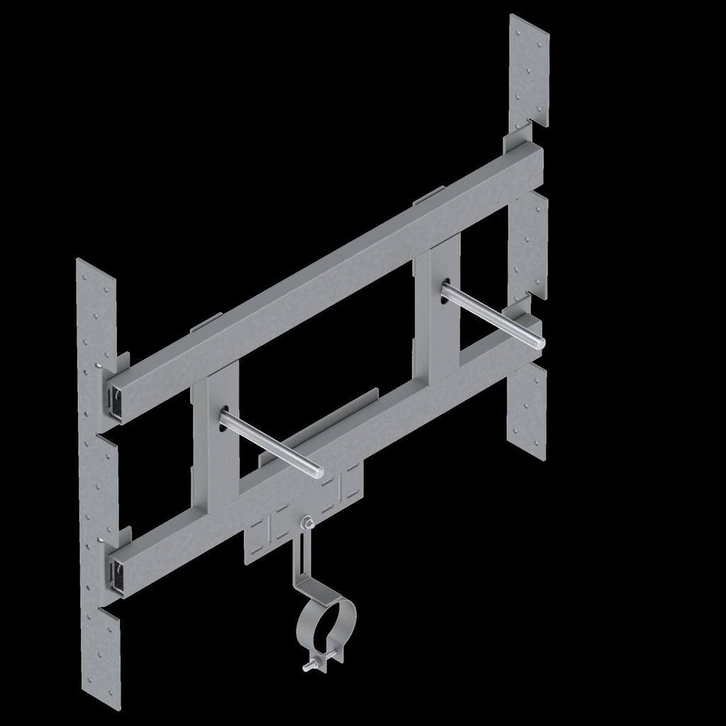 20 SUPPORTI PER SANITARI SOSPESI SUPPORTI PER LAVABI 605 Supporto lavabo sospeso con raccordi - Serie TS - Componente preassemblato in acciaio zincato dotato di: - Barre M12 zincate predisposte ad