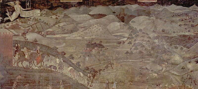 Lorenzetti Allegoria degli Effetti del Buon Governo in Campagna (1338-1340) Palazzo Pubblico, Siena A.