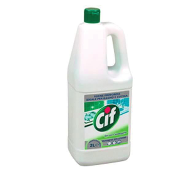 CIF GEL CON CANDEGGINA LT 2 Cif Gel con Candeggina Professionale è il detergente in gel concentrato con candeggina indicato per l utilizzo su tutte le superfici lavabili di bagno e cucina.