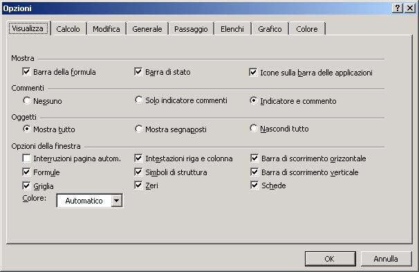 Visualizzare Formule Selezionata Strumenti