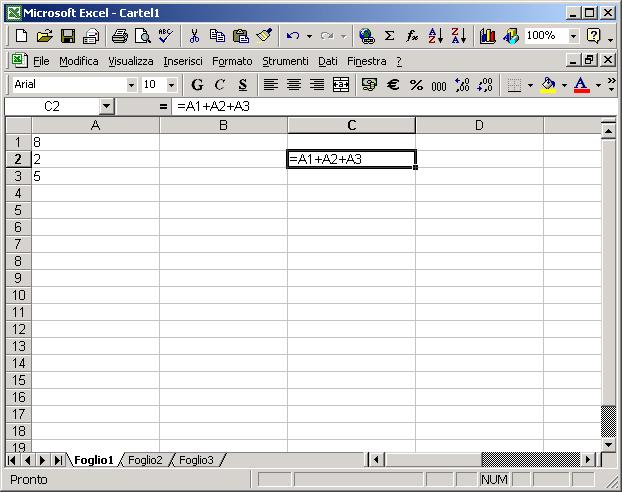 appare nella barra della formula.