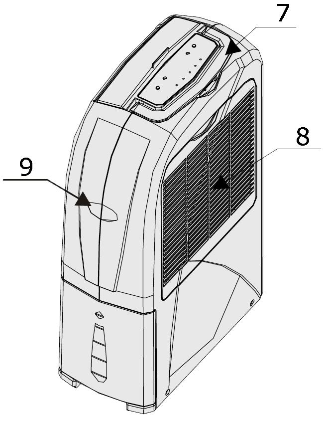 Pulsante TIMER : premere per scegliere la durata del processo di deumidificazione (1 / 12 / Continuato). 4.