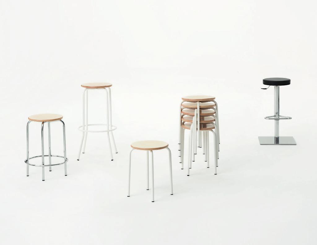 EASY Easy is a collection of stools characterized by a generous structure that guarantees stability and strength.