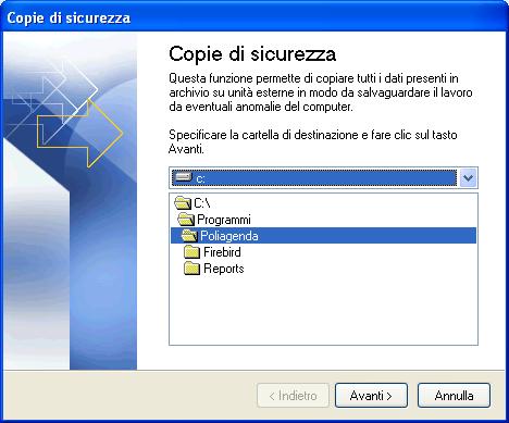 SICUREZZA E MANUTENZIONE Copia di Sicurezza Nel programma esiste una funzione chiamata Copia di Sicurezza.