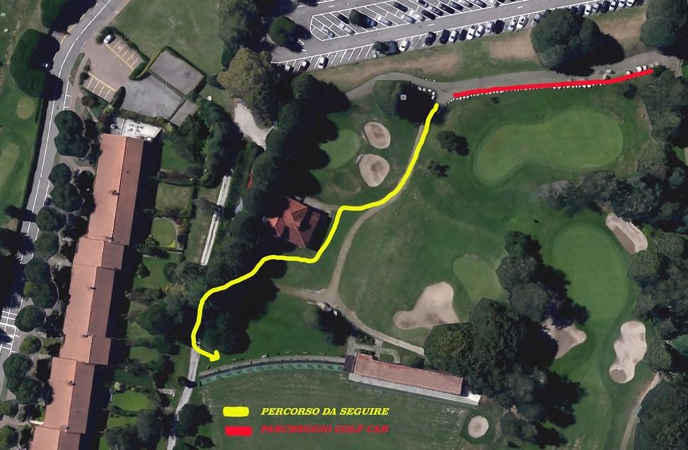 Dal Campo PERCORSO DA SEGUIRE PER ACCEDERE AL CAMPO PRATICA A PARTIRE DA LUNEDI 14 NOVEMBRE I POSSESORI DI GOLF CAR SONO