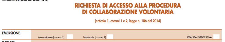 Il Modello contenente la richiesta di accesso deve essere presentato all Agenzia delle Entrate entro il 30 settembre 2015.