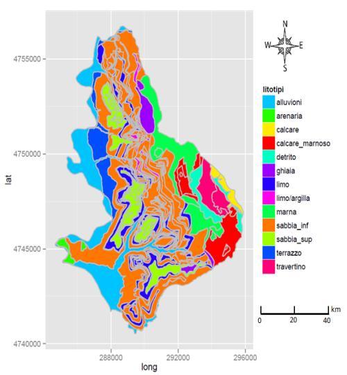 Lithotypes map