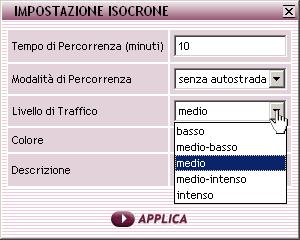 In tal modo si possono escludere/includere le autostrade dal calcolo per la rappresentazione del poligono relativo all isocrona.