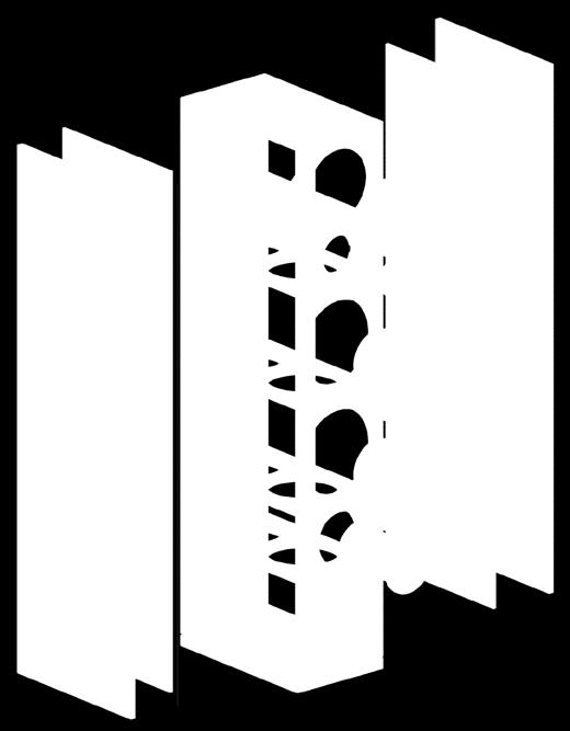 Il volume del box è diviso in due sezioni: la parte alta è chiusa, per controllare l escursione del mid-range, mentre il volume inferiore è caricato con un condotto reflex a doppia svasatura, per