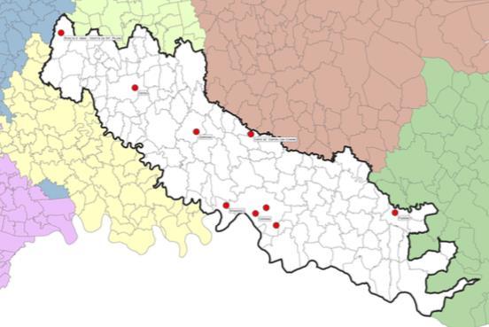 Figura 4.2.7 Mappa della localizzazione delle stazioni Fonte: ARPA Lombardia, Rapporto sulla qualità dell aria in provincia di Cremona, anno 2014 Nelle successive tabelle 4.