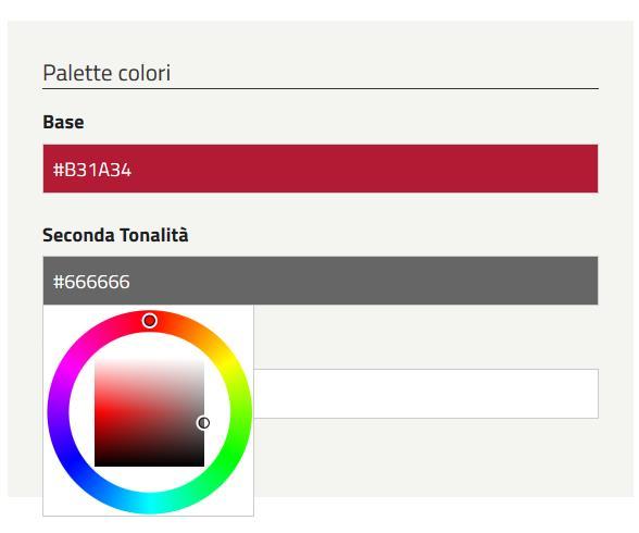 Nel caso in cui l operatore decida di personalizzare il sito con una propria palette di colori, ha a disposizioni le funzionalità di seguito illustrate: - ANTEPRIMA permette di visionare l homepage