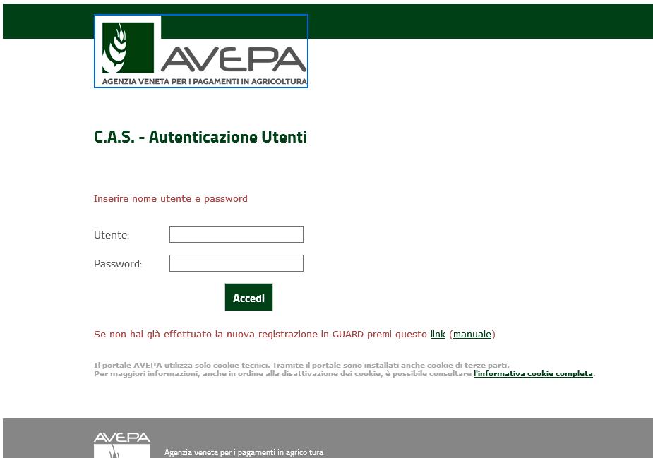1. Accesso al sistema degli applicativi AVEPA Collegarsi al portale degli applicativi AVEPA all indirizzo internet http://app.avepa.