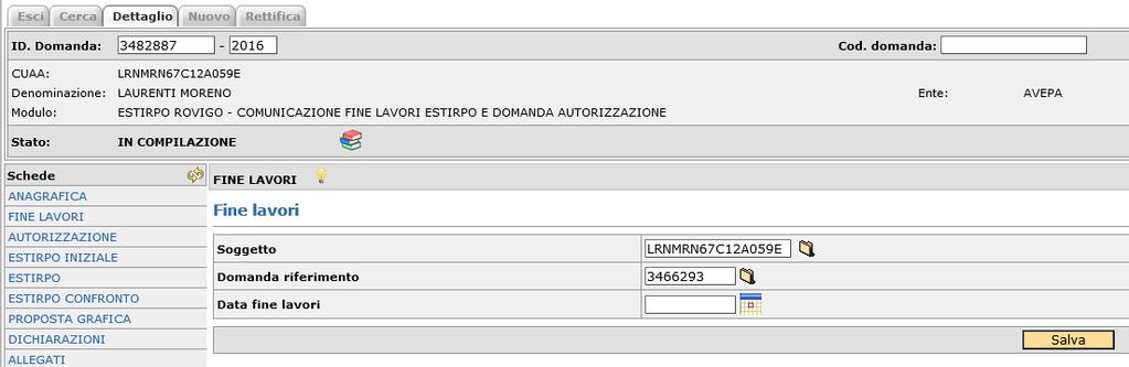 quali non è ancora stata compilata una comunicazione di fine lavori.