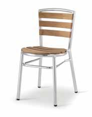 doghe di techno-wood, spessore tubo 1,8 mm. Stackable chair, aluminium and techno-wood frame thickness mm 1,8.