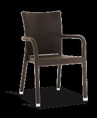 Stackable chair aluminium frame covering in polyethylene thickness mm 1,5. 88 58 48 Kg 4,5 122,30 Col.