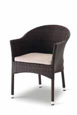 Stackable armchair aluminium frame covering in polyethylene thickness mm 1,8. 85 51 57 Kg 3,0 103,00 Col. Brown.