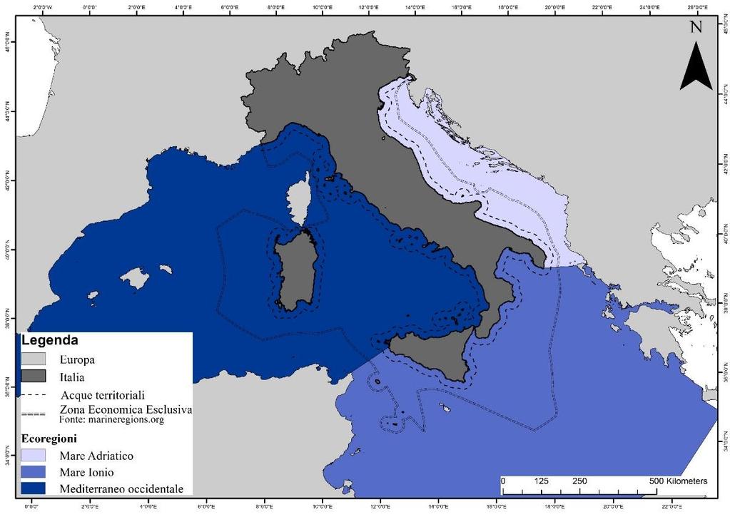 Le ecoregioni marine italiane L Italia è l unico paese del Mediterraneo interessato da ben 3