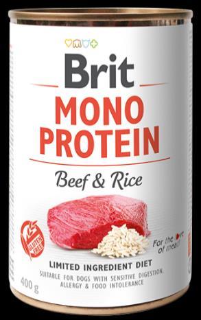 BRIT MONO PROTEIN Lamb & Rice Adatto per cani con una digestione sensibile, allergie e intolleranze alimentari. Alimento completo per cani adulti. 100% PURA PROTEINA DI AGNELLO.