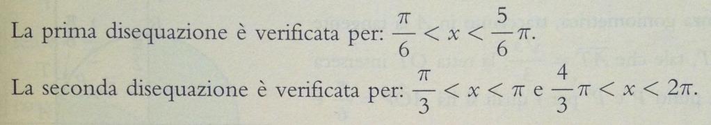 esercizio Risolvere il seguente sistema di disequazioni goniometriche:!