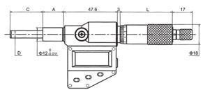 : Ø 1 mm L 47 mm (L 71, mm)*. : Ø 6,0 mm (Ø mm)* passo vite 0, mm bloccaggio.