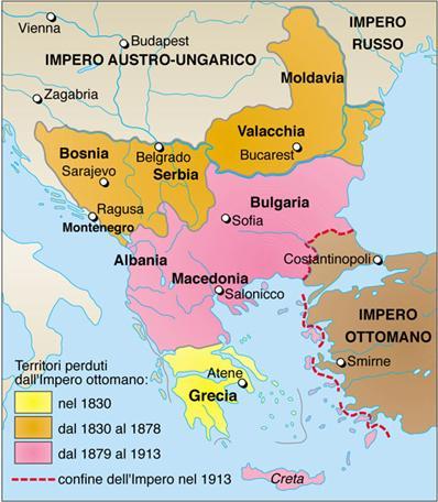 La cosiddetta Questione Balcanica fu uno dei motivi che portarono alla Prima Guerra Mondiale. In questa regione, durante il sec.