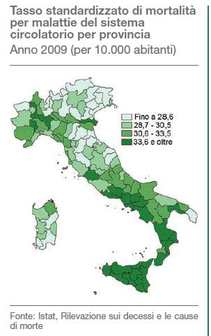 esclusione di alcune province del Nord (in particolare in Lombardia) e