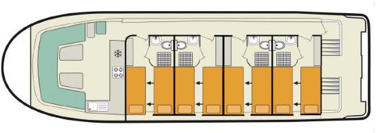 Cabine e bagni Le cabine della Vision 4 hanno tutte le stesse dimensioni e sono state progettate per darvi il massimo della privacy.