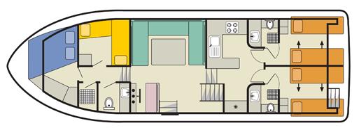 CLASSIQUE STAR * POSTI LETTO 8+ Persone: 10 (8+2) / 4 cabine + salone + 3 bagni Dimensioni: 12.80 m x 4.