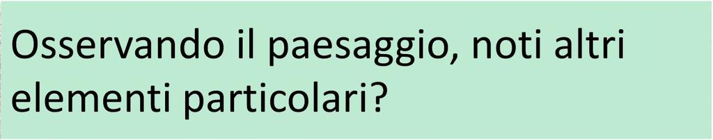 O. SENZA SPOSTARVI, CONTINUA L INTERVISTA Osservando il paesaggio, noti altri elementi particolari? O1. Nel paesaggio che osservi potrebbe esserci un intruso evidente. O2.