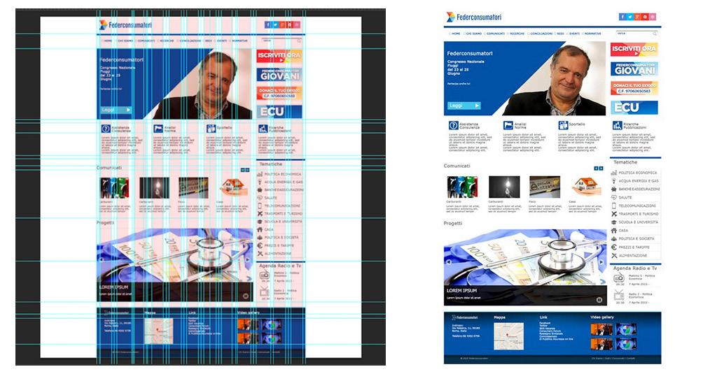 New media Federconsumatori Progetto grafico del nuovo sito dell associazione