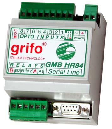 grifo ITALIAN TECHNOLOGY FIGURA 11: VISTA MODULO GMB HR 84 CHIUSO La seguente configurazione consente di usare l'accoppiata GMB HR84 + GMM 876 nella loro versione base, ovvero in modalità RUN, con