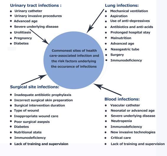 Siti più frequenti di infezione e
