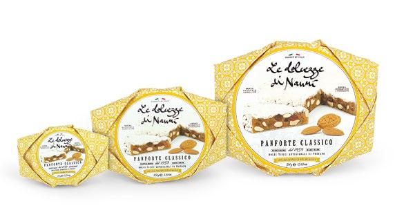 PANFORTE CLASSICO Prodotto da forno con Canditi - Traditional Tuscan Panforte made with candied Fruit Codice / Code: 81 Peso / Weight: 100 g Misure / Dim.