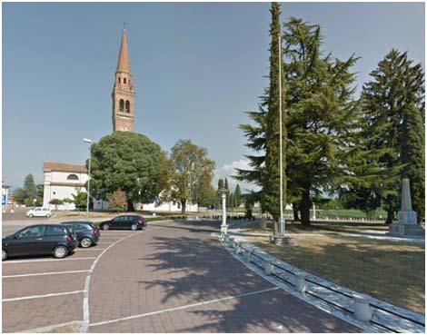 Una zona particolare a nord del centro abitato di Mareno di Piave, è stata individuata in una serie di spazi pubblici che vanno dal parcheggio con area verde in via Veneto, alla zona pedonale attorno