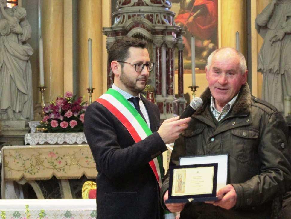 Anno 2018 Attestato di Benemerenza a Beniamino Sacchet e famiglia