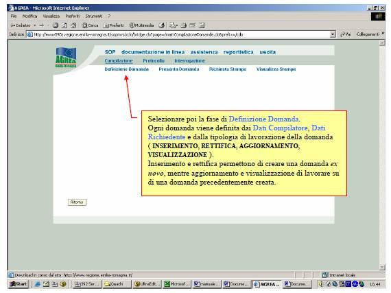 Dati Compilatore sono preimpostati in base all utente collegato a Sop.