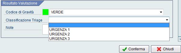 Per rimuovere una classificazione triage Per rimuovere una classificazione triage, tenendo però traccia di quanto fatto, occorre inserire una nuova valutazione oggettiva selezionando il campo vuoto