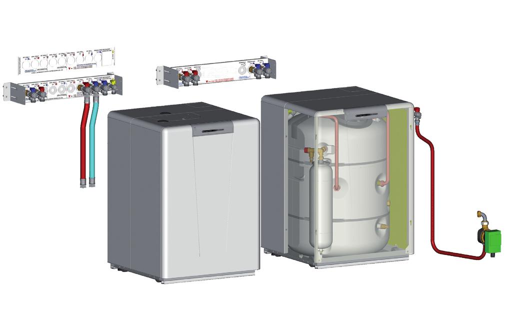 Esempio di configurazione Top Bimetal Condens con Preparatore di acqua 0 litri 2 4 5 Kit rubinetti 2 (2 zone) Kit rubinetti ( zone)