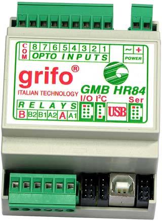 GMB HR84 Mini BLOCK Housing 8 ingressi opto, 4 uscite relé MANUALE TECNICO Via dell' Artigiano, 8/6 40016 San Giorgio di Piano (Bologna) ITALY E-mail: grifo@grifo.it http://www.