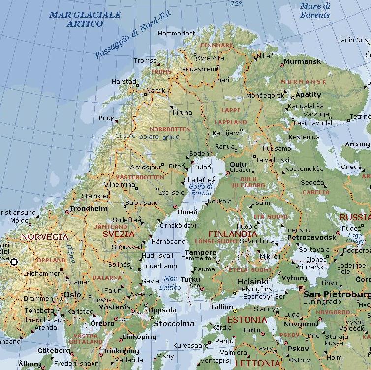 I CONFINI NORD = Mare della Norvegia, mar Glaciale Artico SUD = Mare del Nord