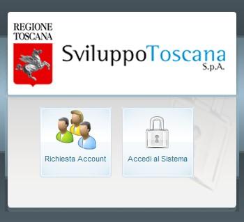 La pagina iniziale I due bottoni della pagina iniziale del sistema: Richiesta account: per compilare il modulo di richiesta