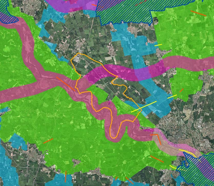 CONFINE COMUNALE GANGLIO DELLA RER ELEMENTO DI PRIMO LIVELLO DELLA RER ELEMENTO DI SECONDO LIVELLO DELLA RER CORRIDOIO PRIMARIO A BASSA O MODERATA ANTROPIZZAZIONE CORRIDOIO PRIMARIO A DALTA